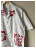 Red cross-stitch
