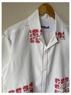 Red cross-stitch