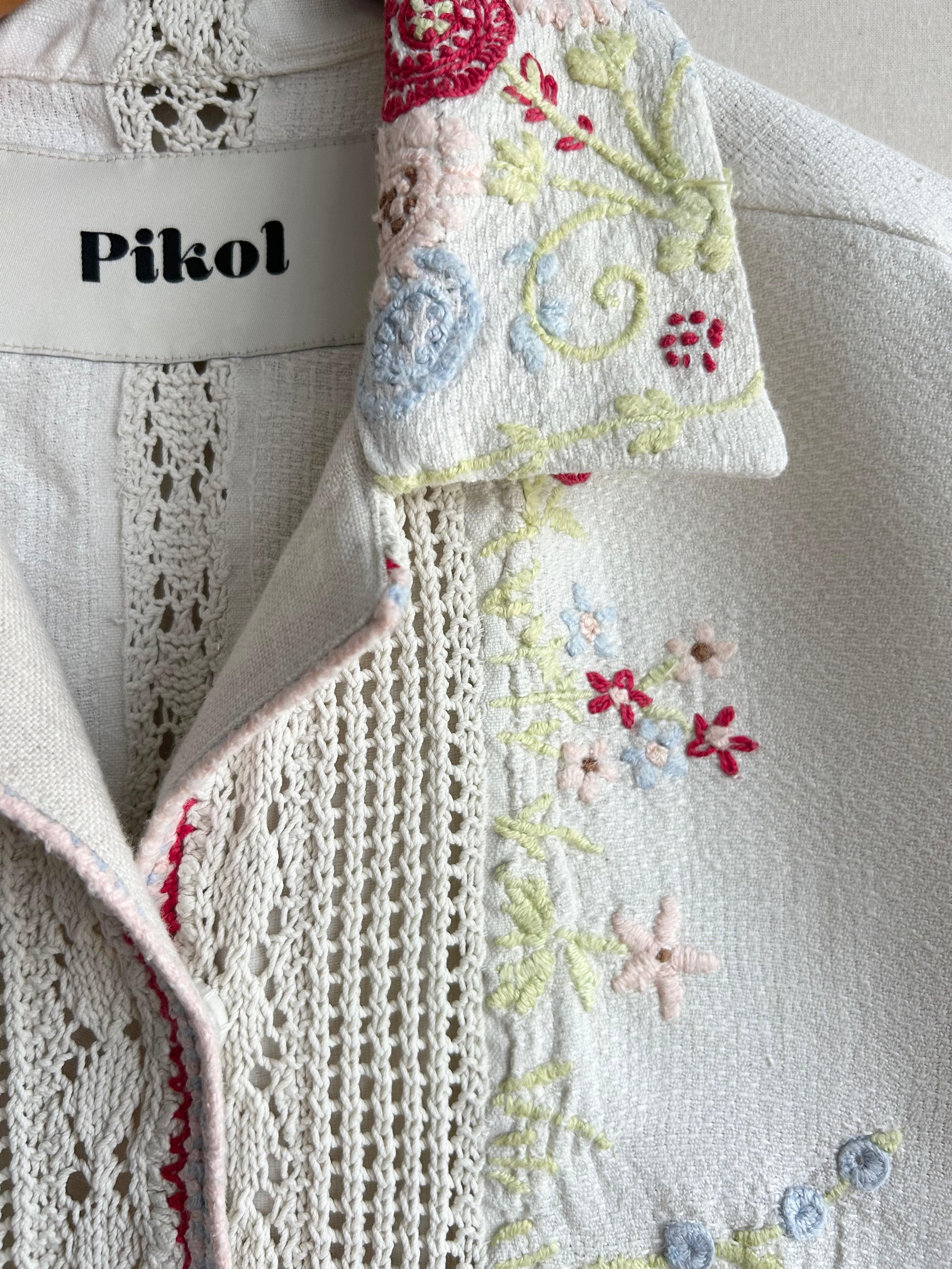 Hand Crocheted Floral Overshirt