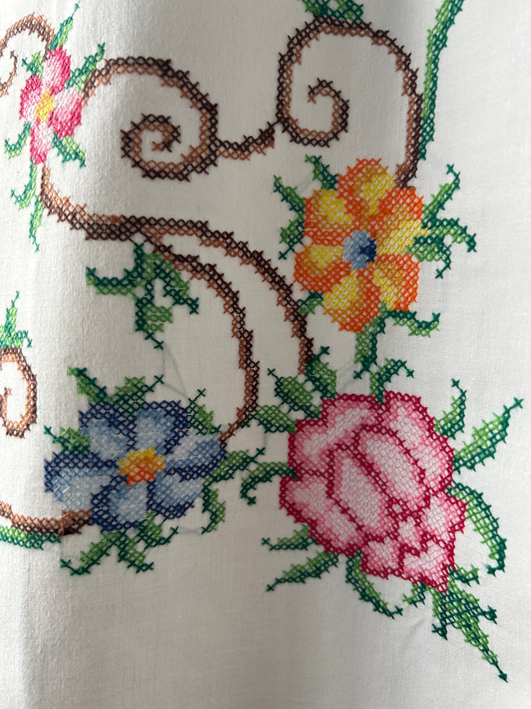 1960s Floral Cross-stitch