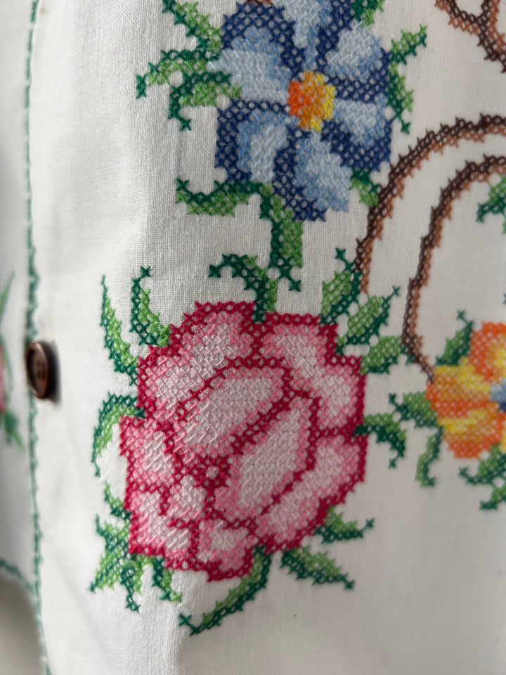1960s Floral Cross-stitch