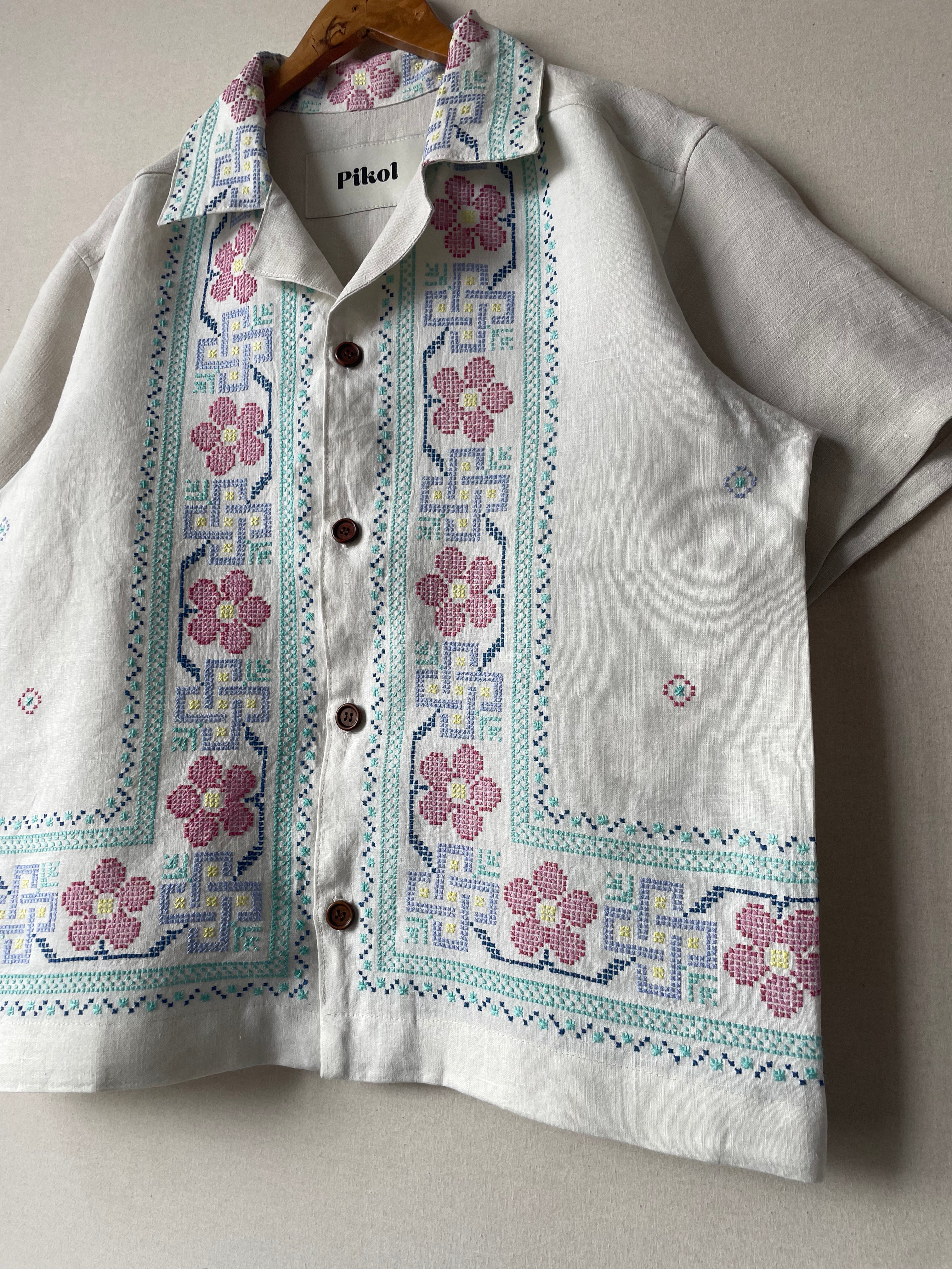 Cross-stitch flowers
