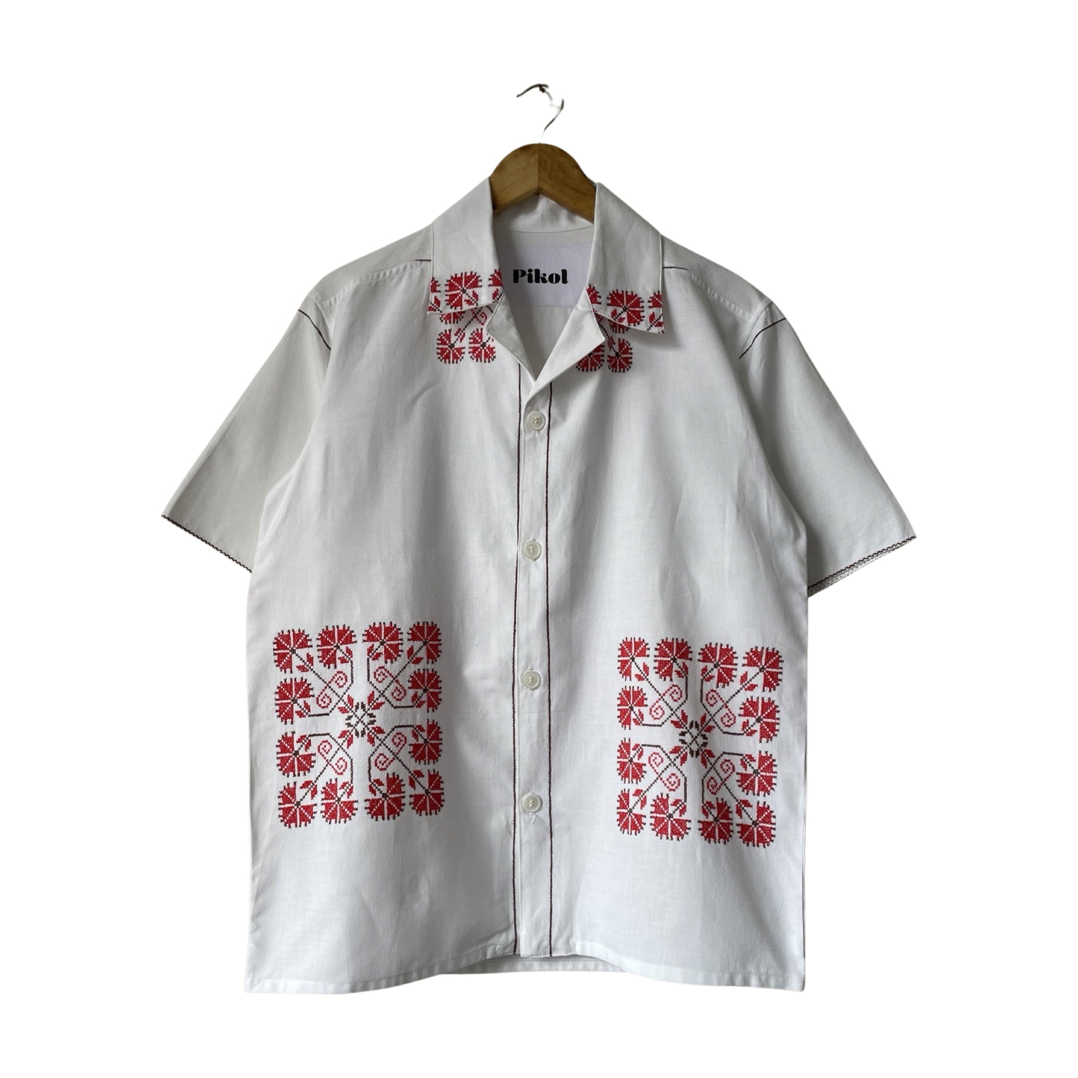 Red cross-stitch