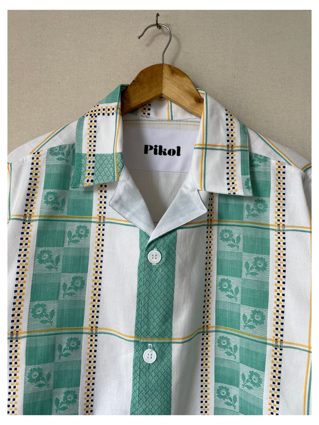 Green Floral Check