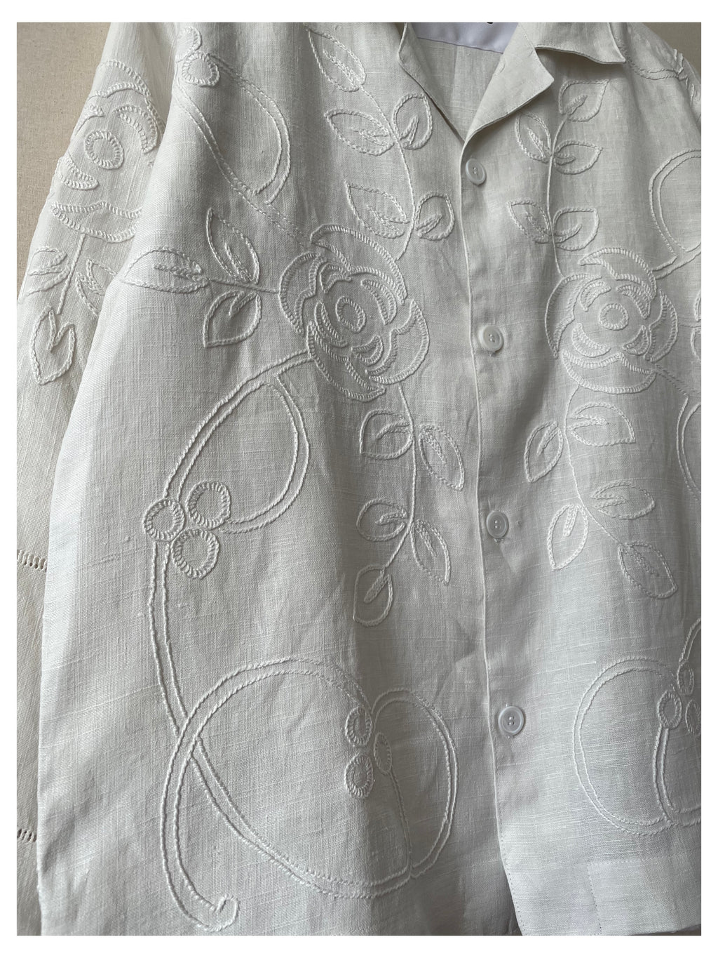 White Floral Chainstitch
