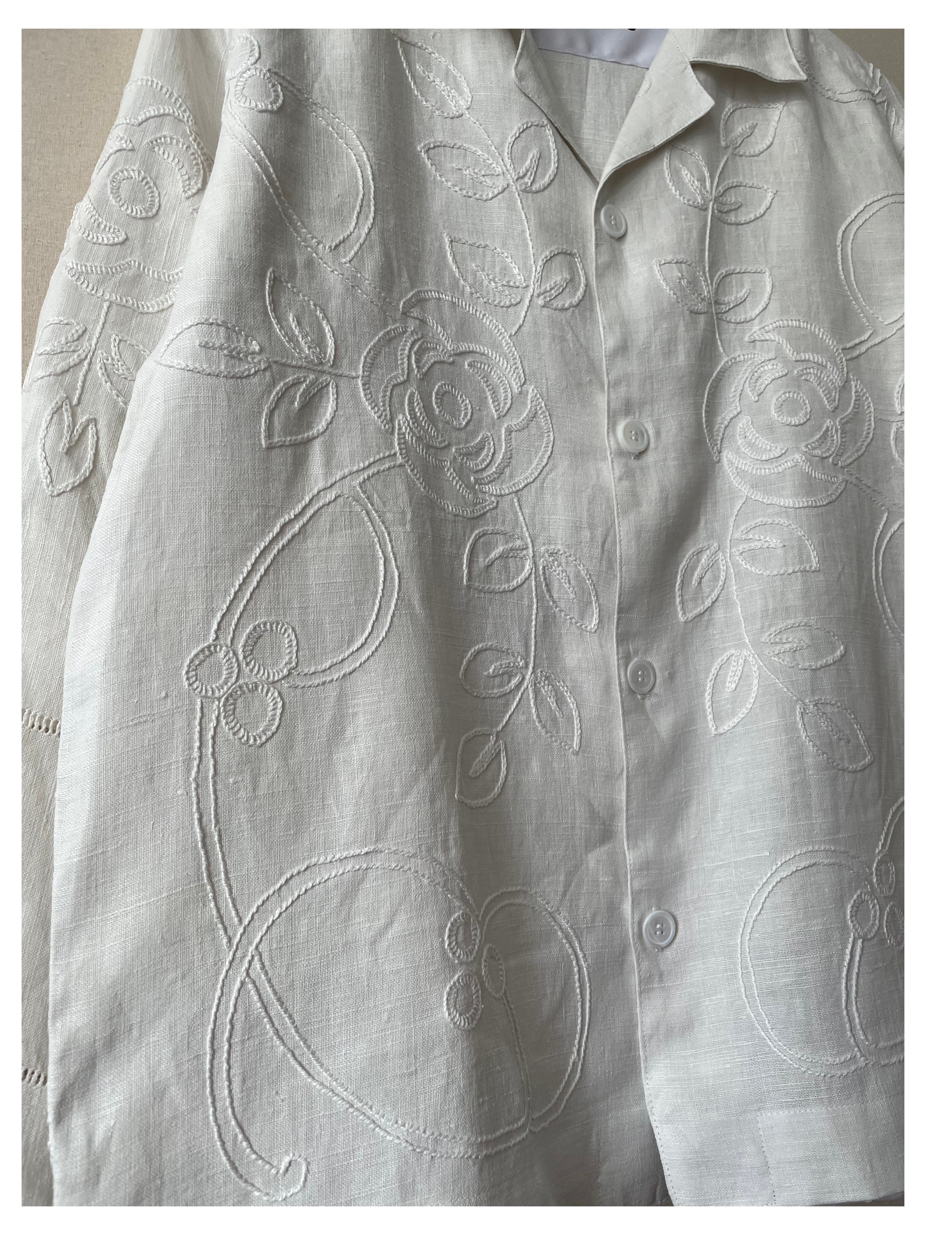 White Floral Chainstitch