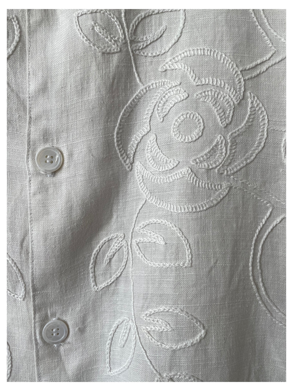 White Floral Chainstitch