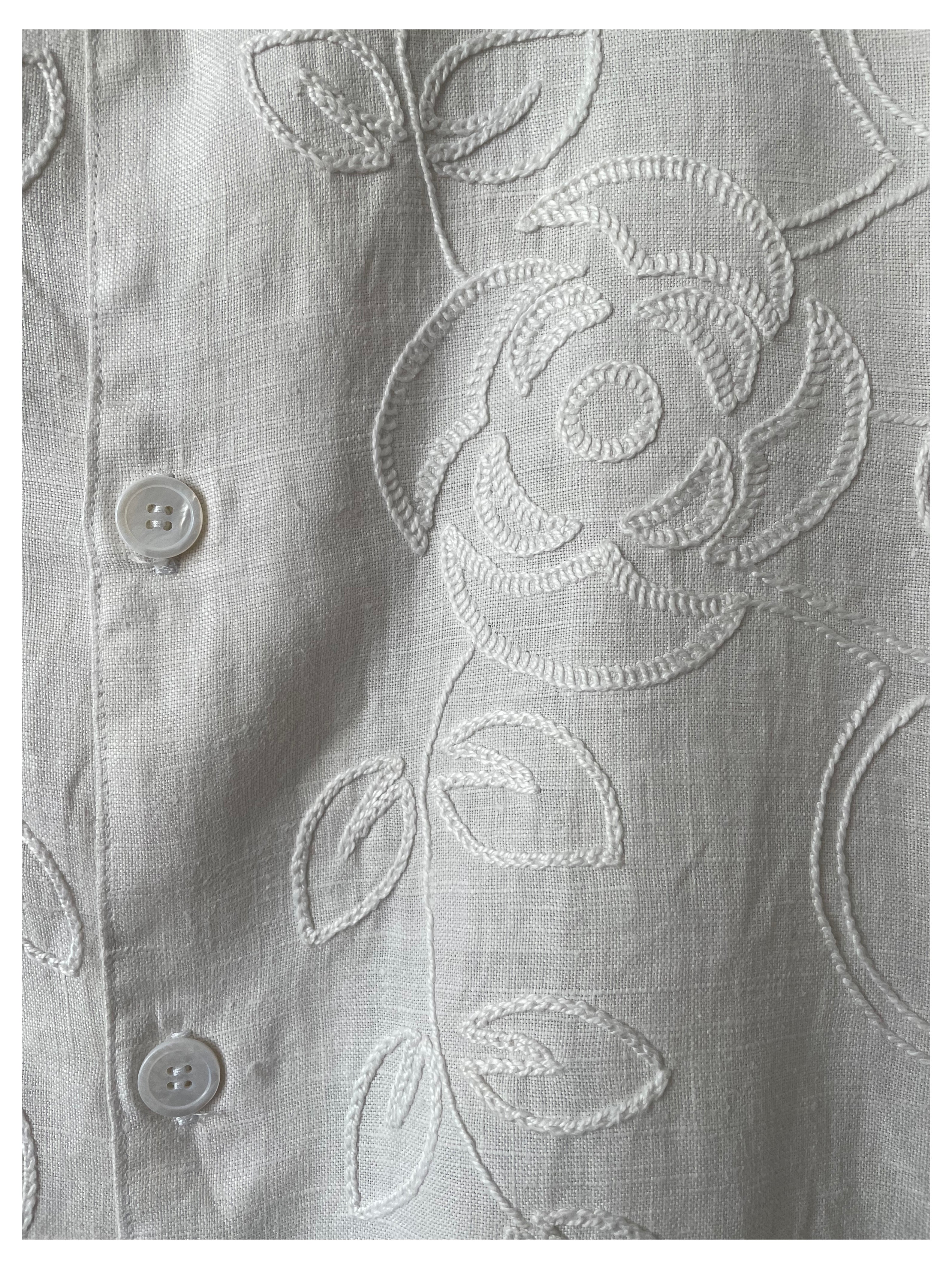 White Floral Chainstitch