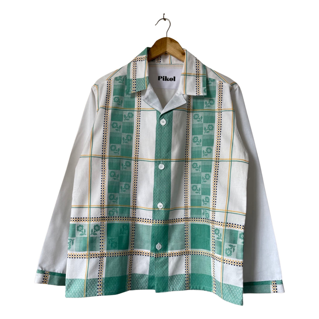 Green Floral Check